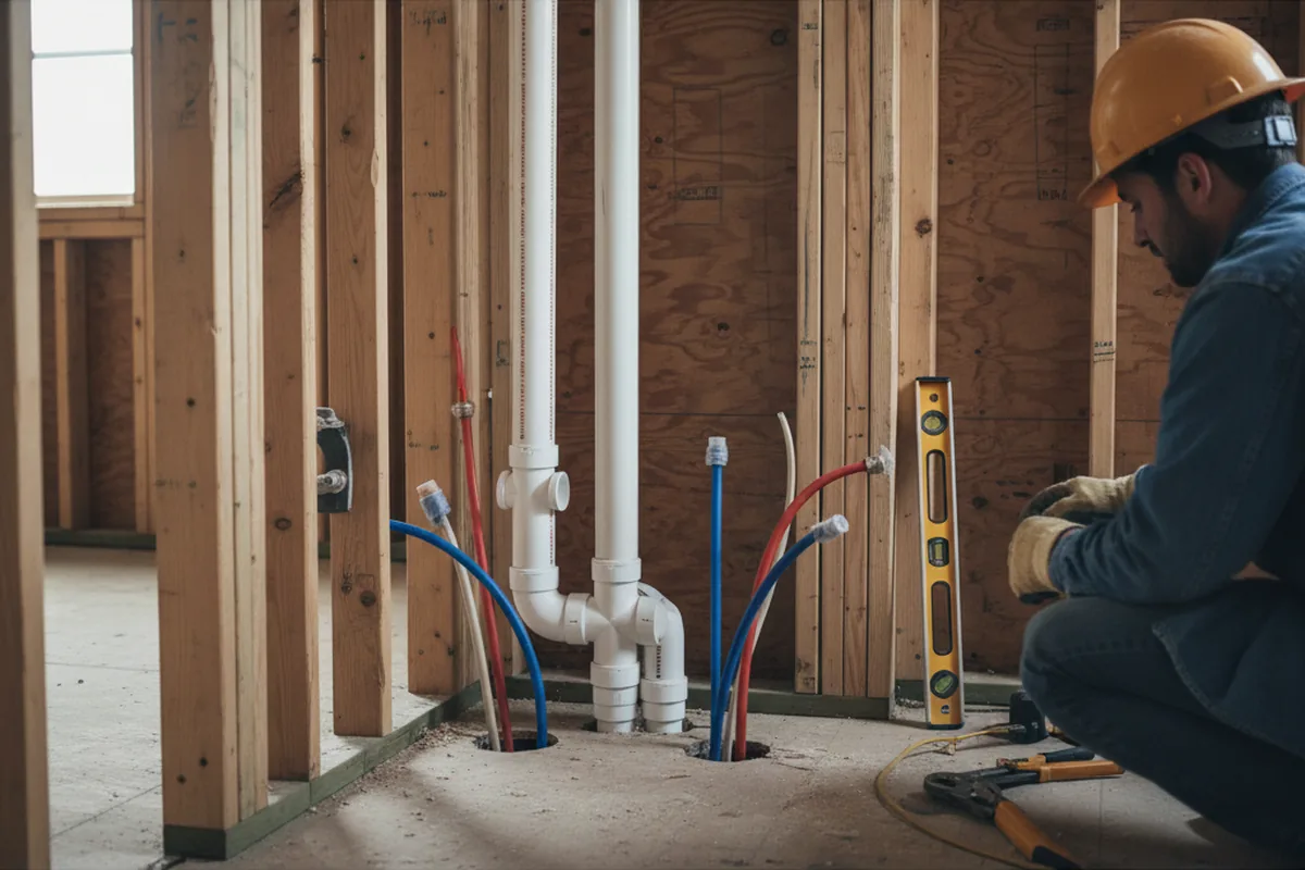 Drain and supply rough-in during Garbage Disposal Repair in Palmerton